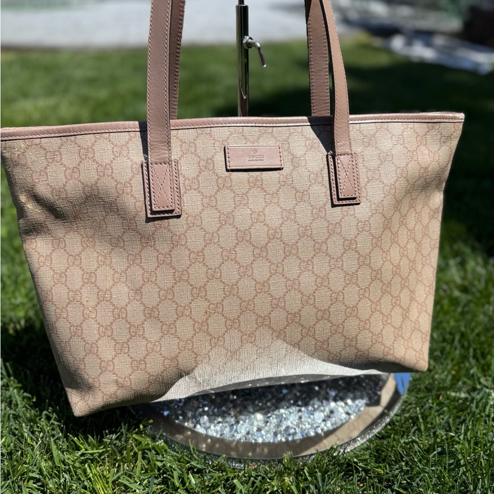 Gucci Rose Pink GG Canvas Tote Bag